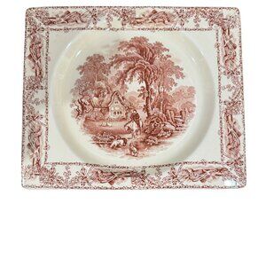 Royal Staffordshire Pottery SALAD PLATE A.J. Wilkinson Rural Scenes Vtg 30s